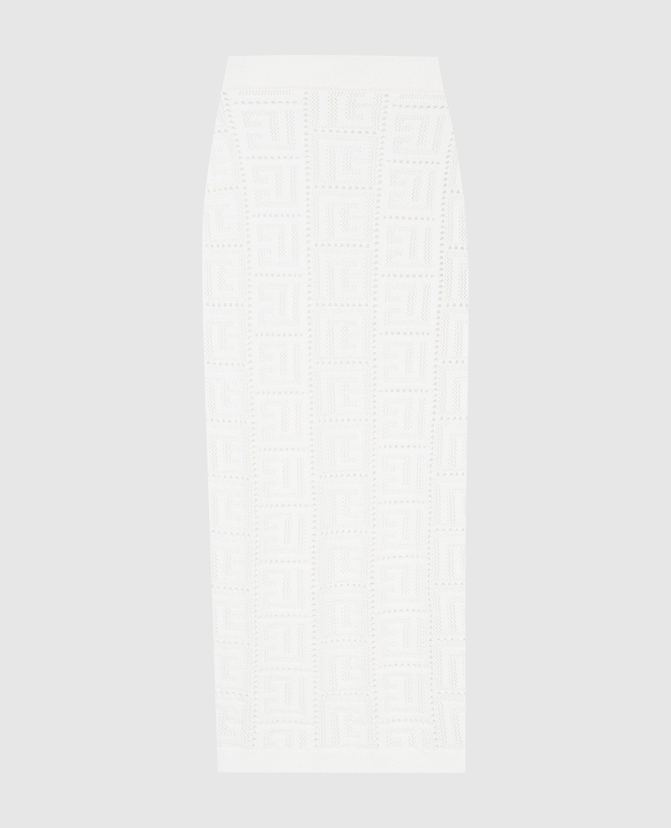 Ажурная юбка миди молочного цвета в узор монограммы