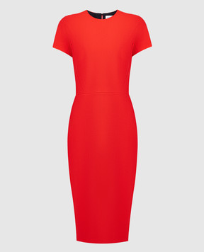 Victoria Beckham Красное платье миди 1124WDR005232A