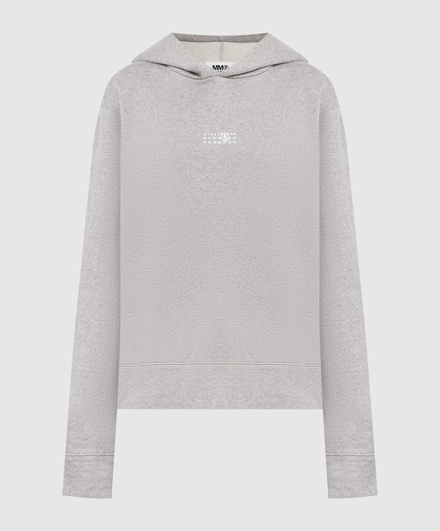 Maison Margiela MM6 Gray hoodie with logo print S52GU0199S25607