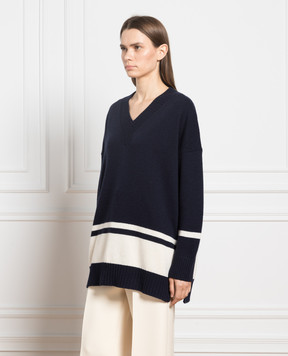Max Mara Weekend Синий пуловер из шерсти NURAGHE