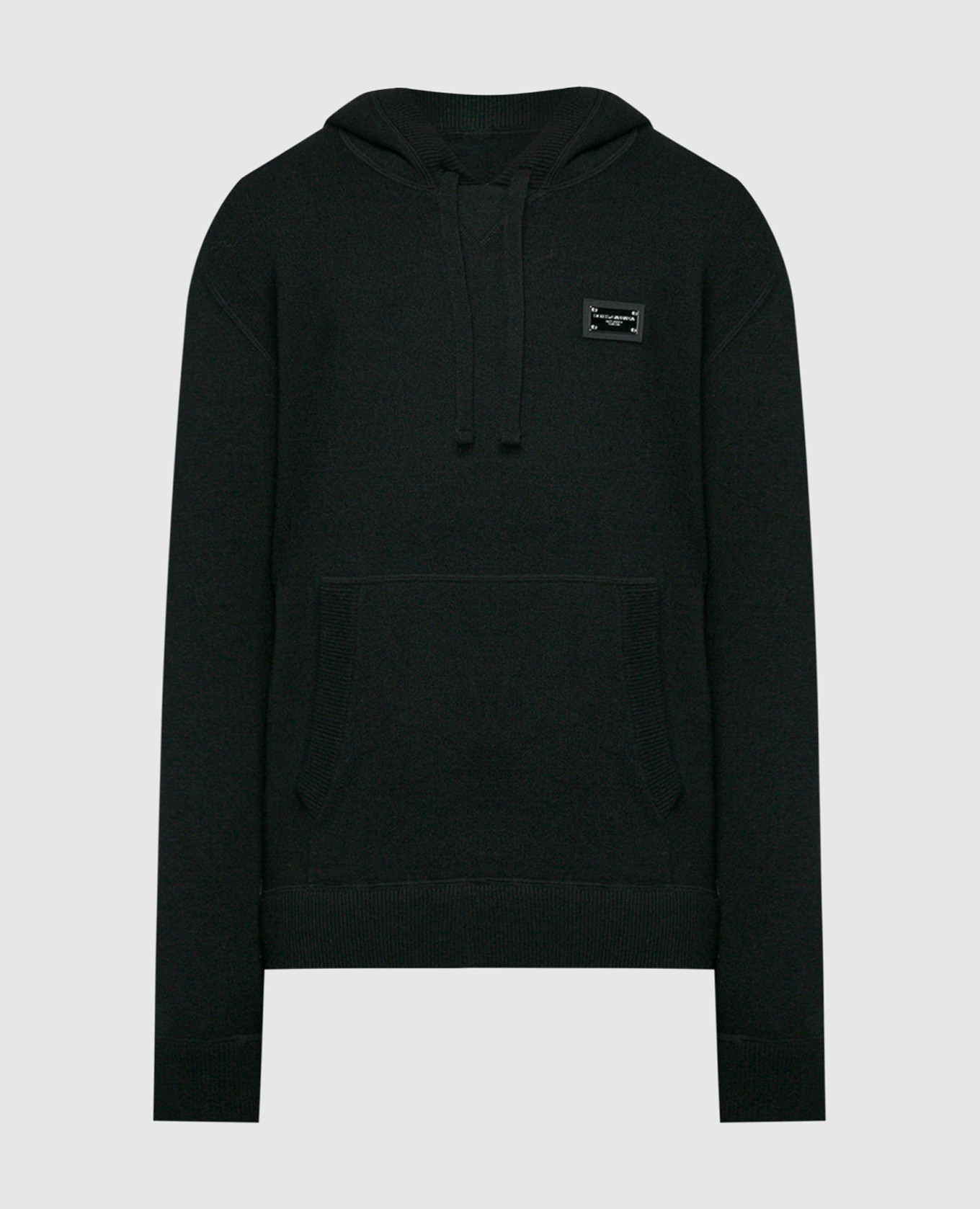 Black hoodie with metallic logo