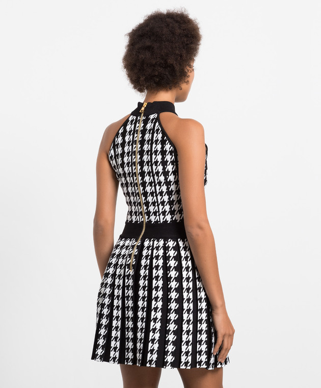 Balmain Сукня з плісуванням у візерунок гусяча лапка YF1R3051KC23 зображення 4