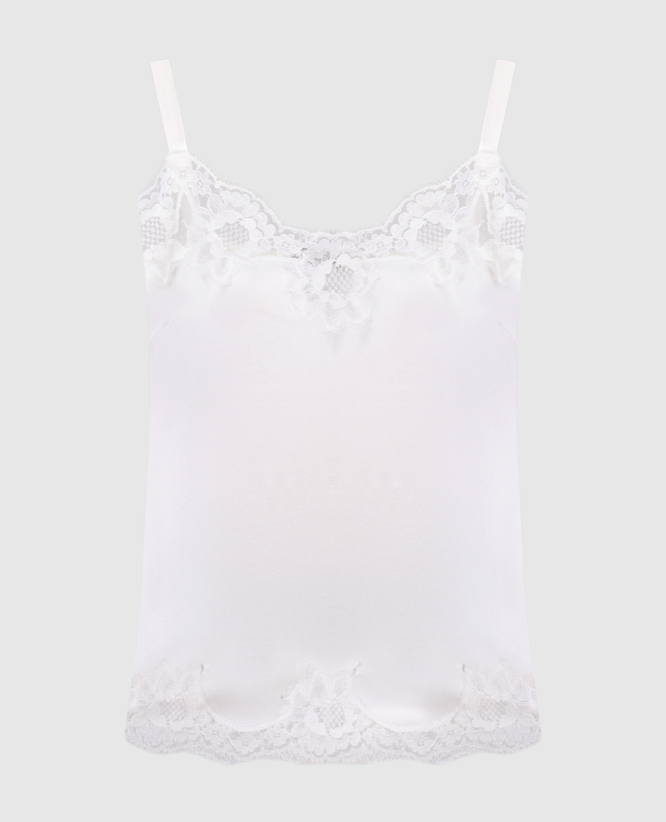 White silk top with lace