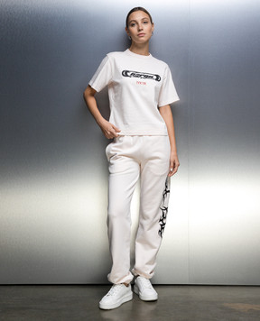 Heron Preston Рожеві джогери з фактурним графічним принтом HWCH003F23JER005
