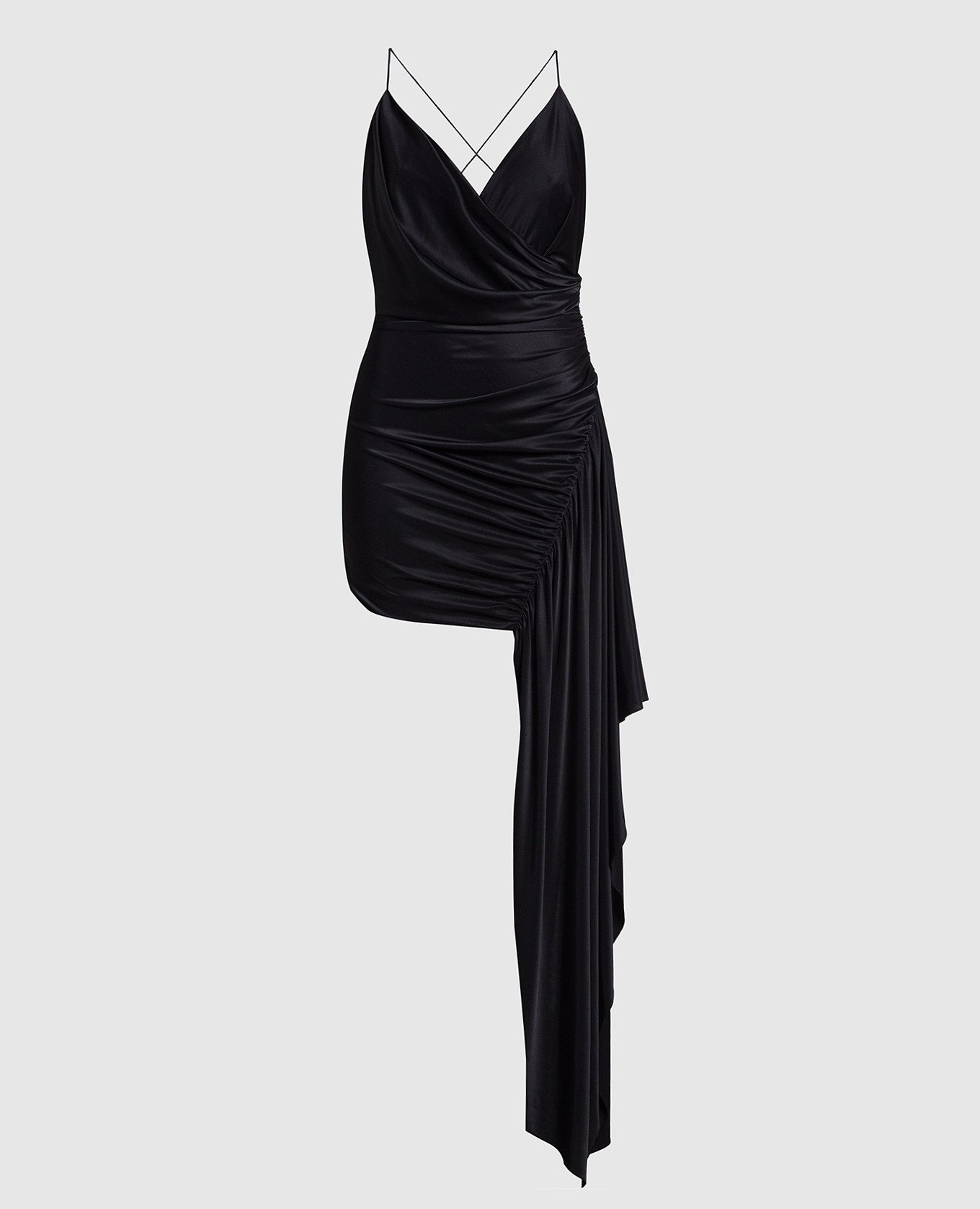 Черное платье мини с открытой спиной