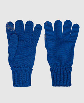 Il Trenino Дитячі сині рукавички з вовни з логотипом CL4056