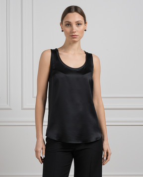 Brunello Cucinelli Чорний топ з шовку M0C59E0600