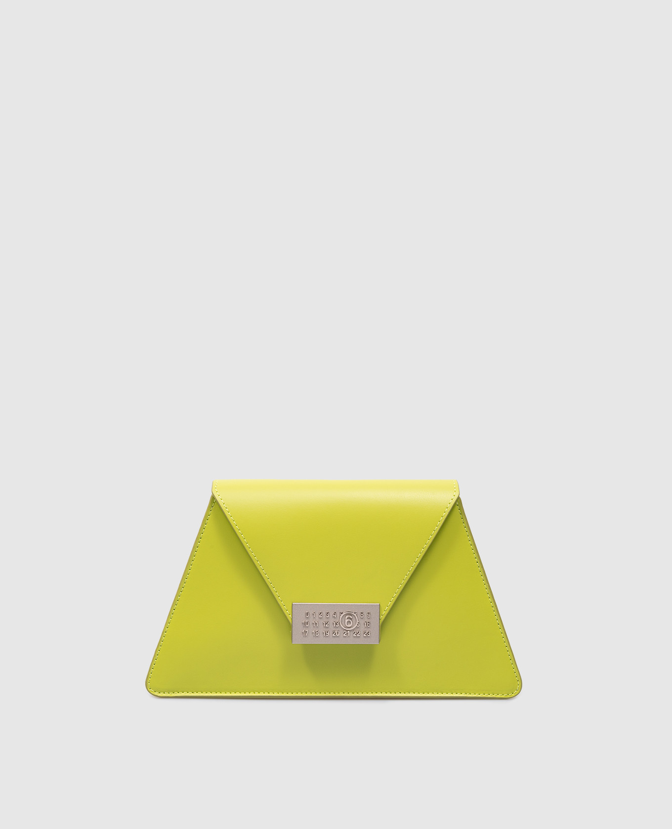 Numeric green leather bag in origami style