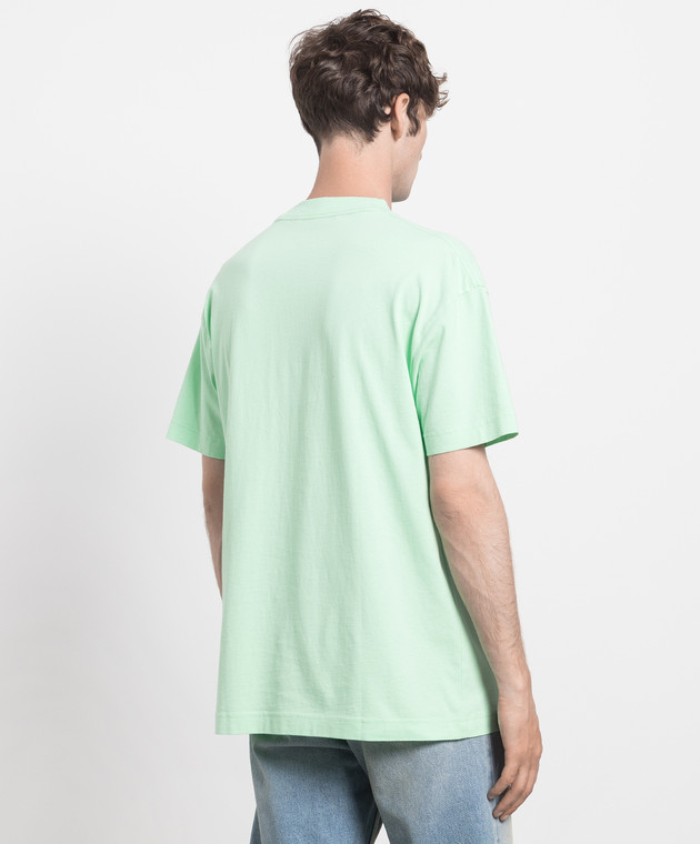 Palm Angels Green T-shirt with a print PMAA001E23JER009 image 4