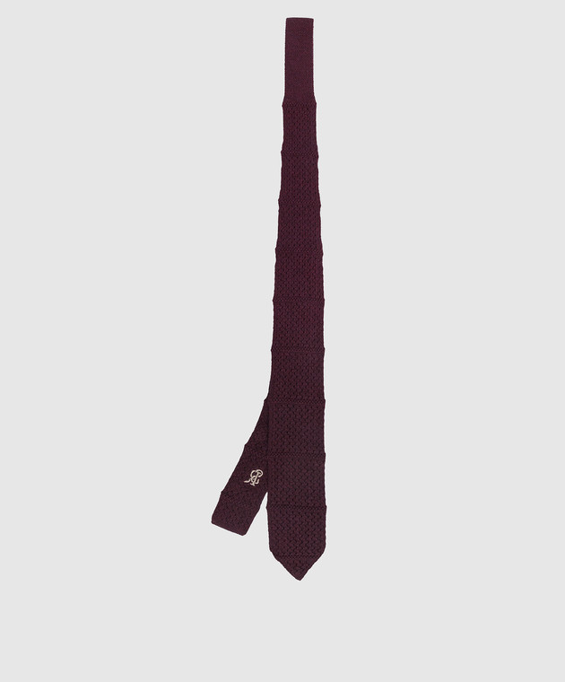 Stefano Ricci Children's burgundy cashmere tie YCRMTSR2600 image 2