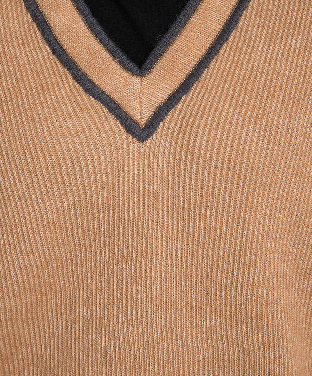 Brunello Cucinelli Brown pullover with monil chain MER188512P image 5
