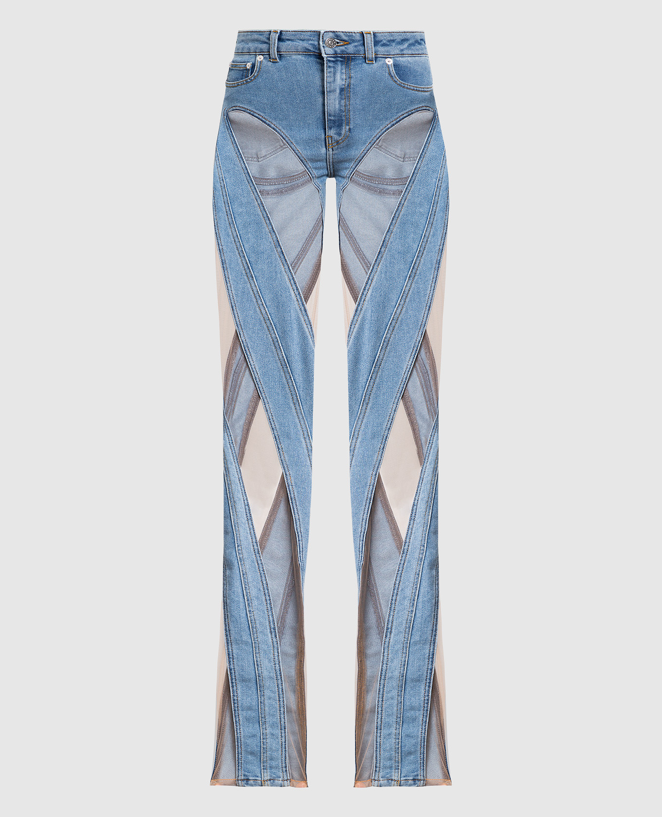 Thierry Mugler - Блакитні джинси з прозорими вставками 22S6PA0371249 ...