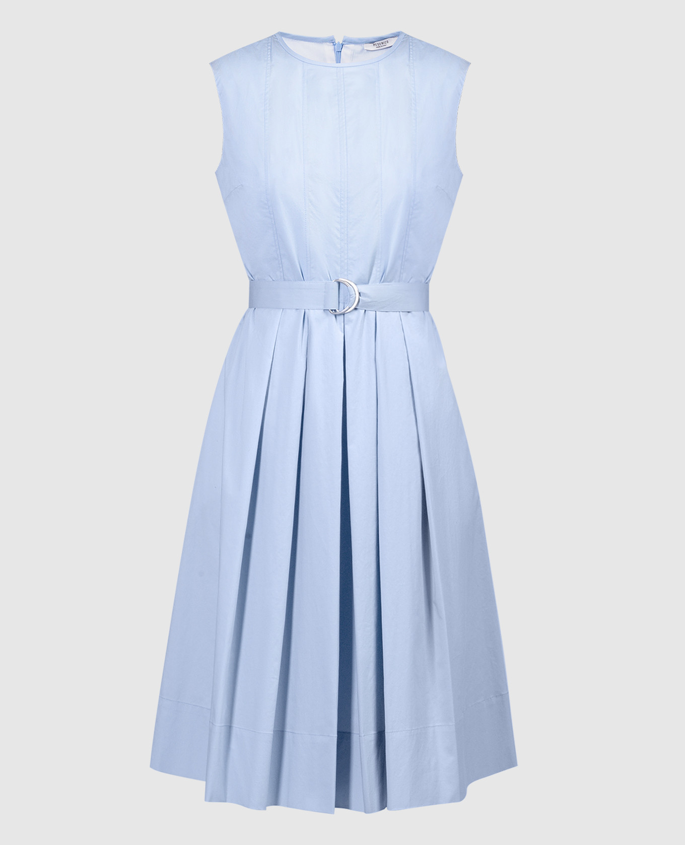 Blue dress with drapery
