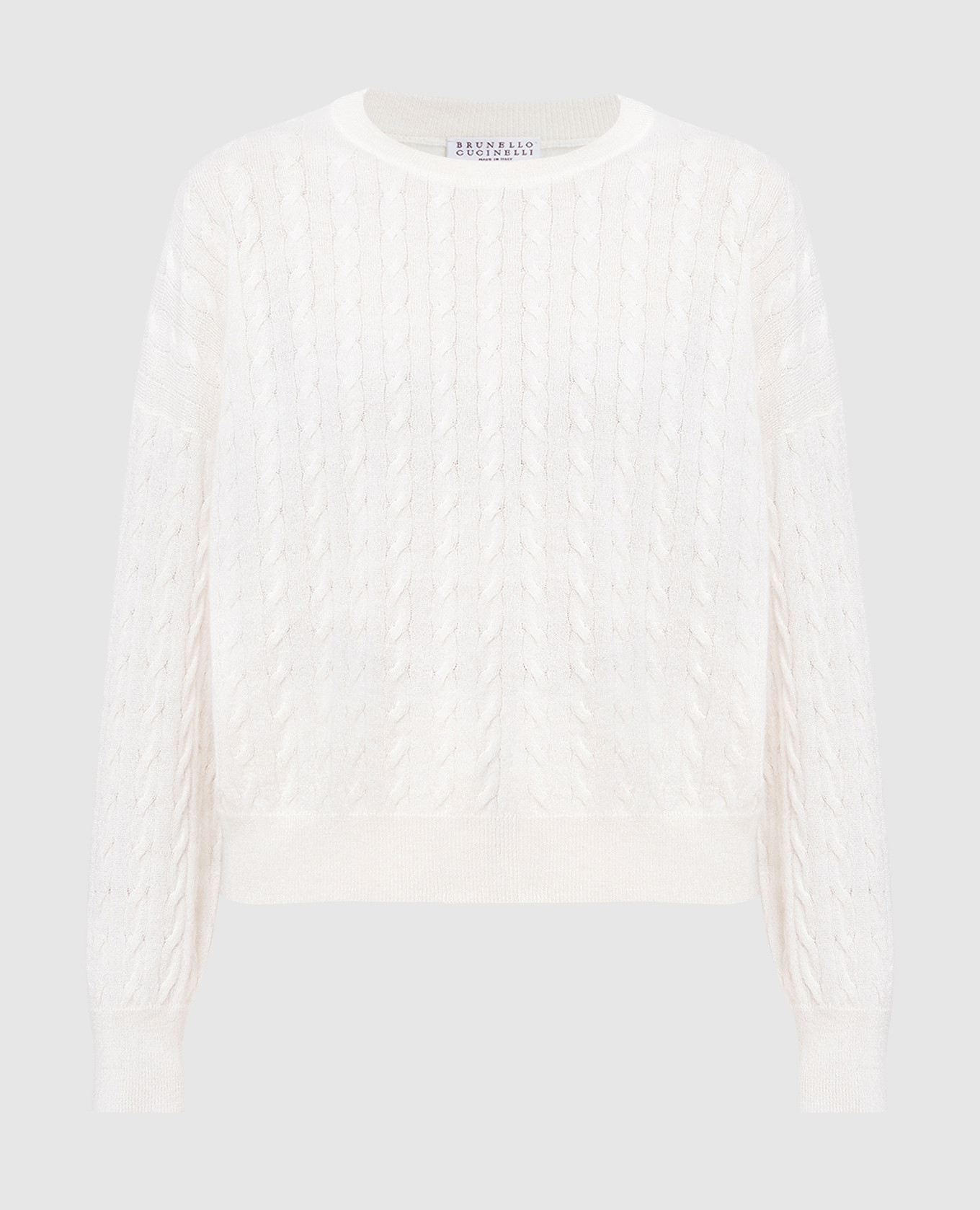 Beige sweater with monil chain