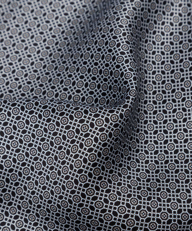 Stefano Ricci Children's black scarf made of silk in a geometric pattern YFZ2535025 image 2