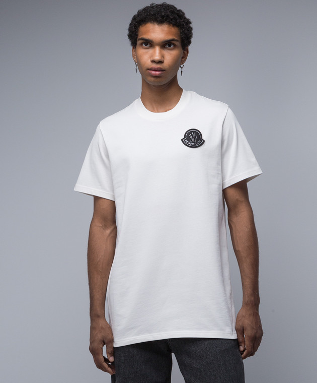 Moncler - Белая футболка с логотипом 8C0006983927 купить в Symbol