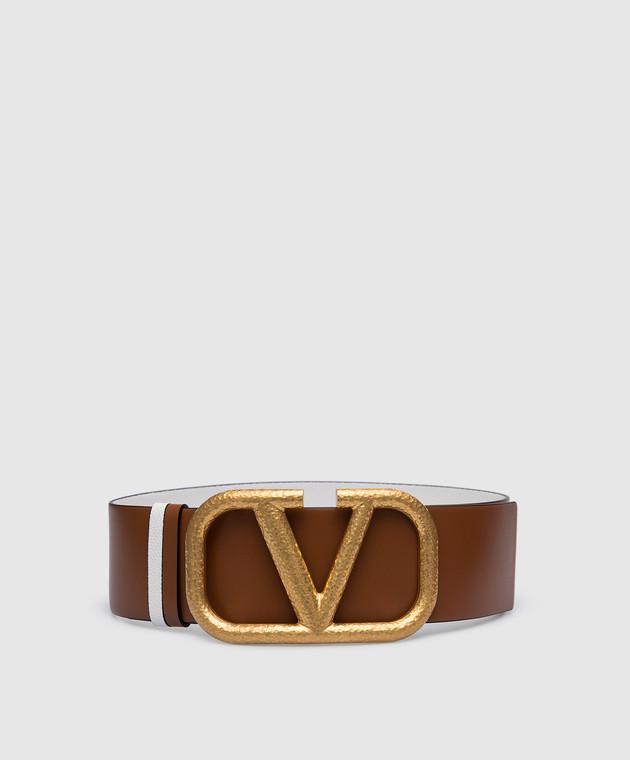 Valentino Reversible leather belt with metal VLogo Signature XW2T0S10TAL