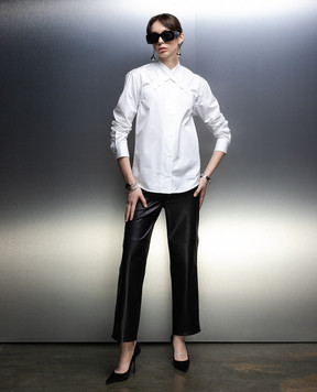 Off-White Біла сорочка з ремінцем на комірі OWGE014F23FAB001