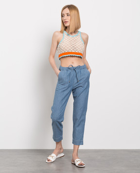Max Mara Sportmax Бежевый вязаный топ Stresa STRESA