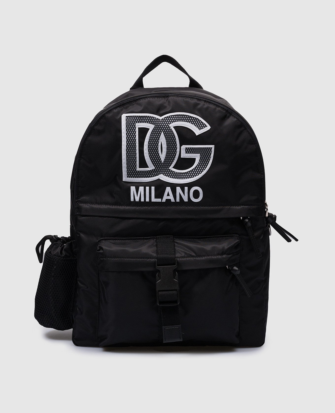 Children's black backpack with logo