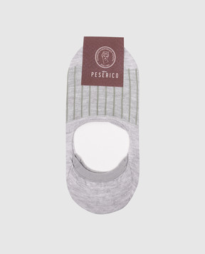 Peserico Сірі шкарпетки-сліди в смужку R74016C0CC116