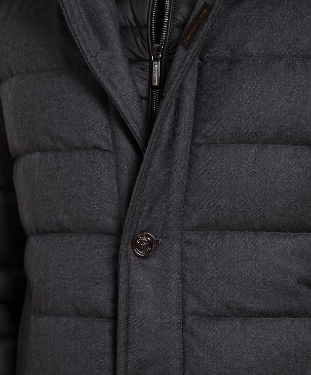 MooRER Gray down jacket made of wool and cashmere CALEGARIL image 5