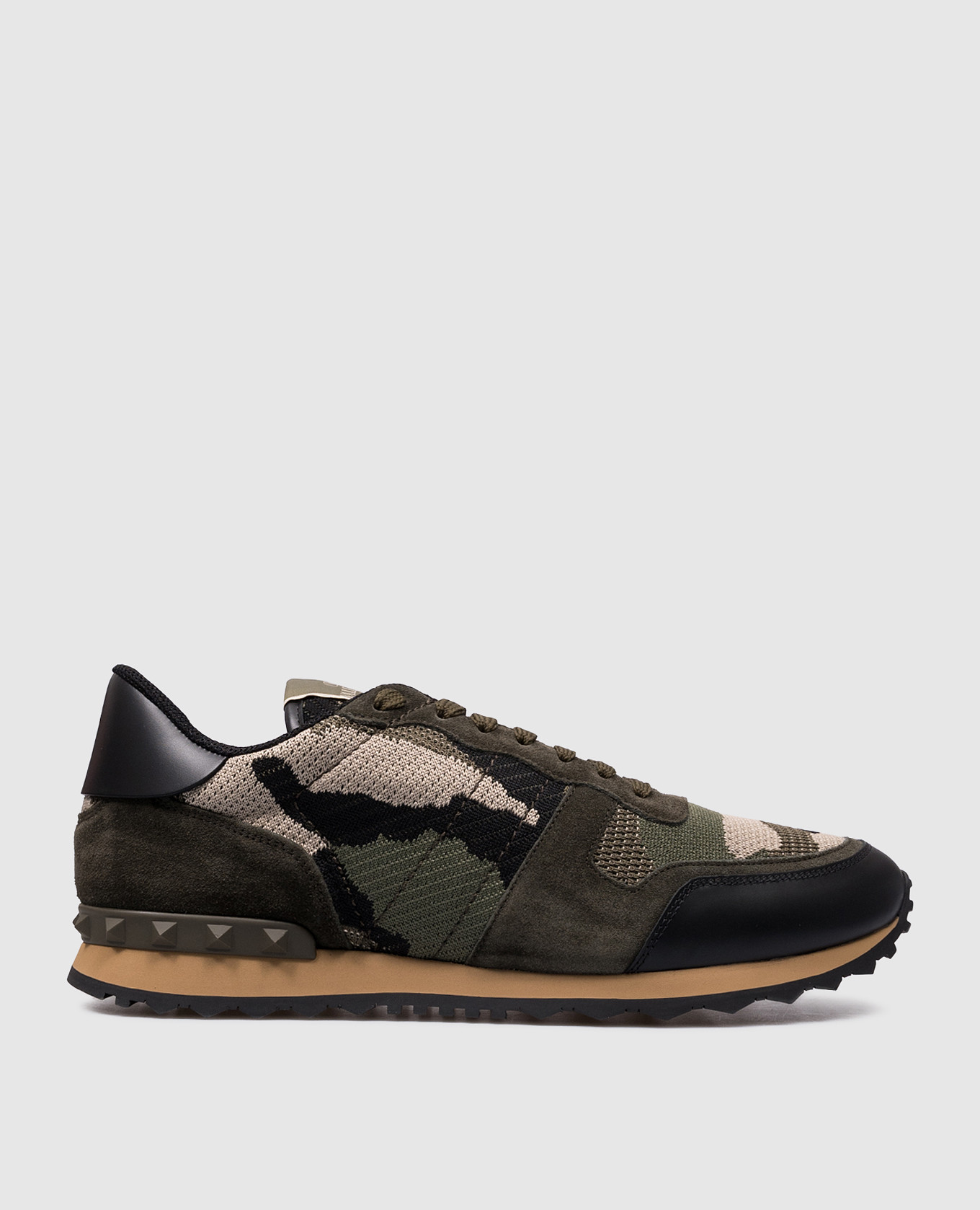 Combined green Rockrunner sneakers in camouflage print