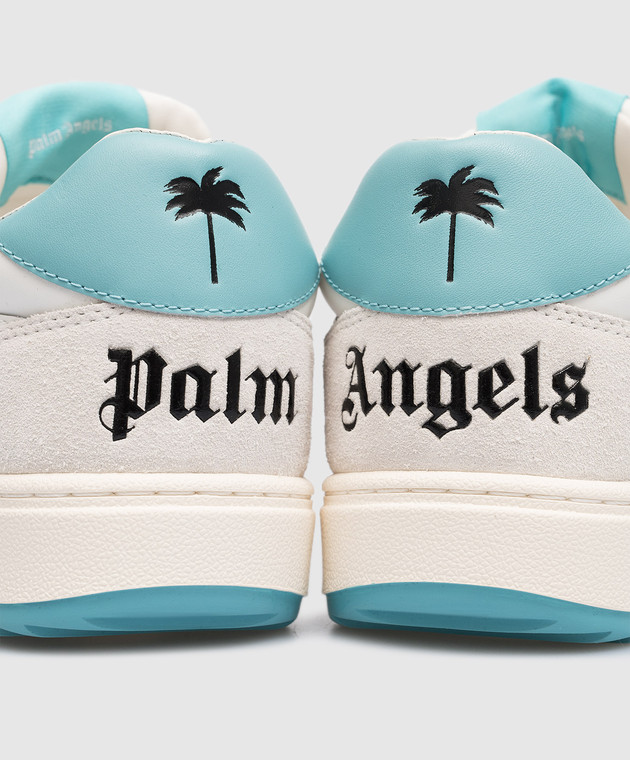 Palm Angels White leather University sneakers with logo PMIA078S23LEA001 image 5