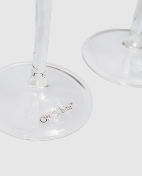 Off-White Набір келихів з цитатою Sip Carefully OHZK040G23GLA001