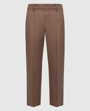 Brunello Cucinelli Коричневые брюки с цепочкой мониль MA126P7757