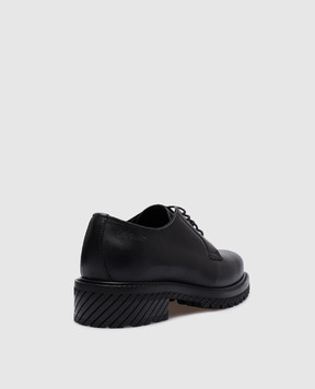 Off-White Черный кожаный дерби с логотипом OMIF028F23LEA001