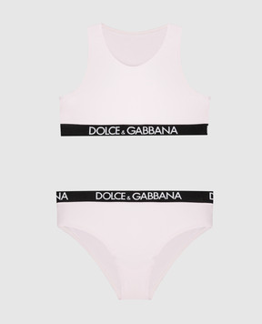 Dolce&Gabbana Детский розовый набор из топа и трусиков L5J713FUGNE