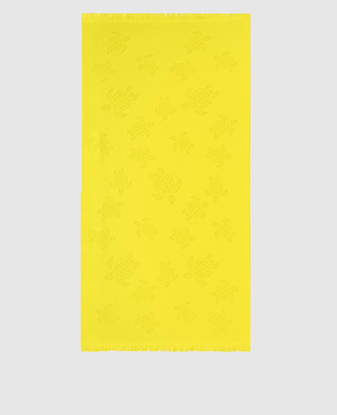 Yellow Santah towel in textured pattern