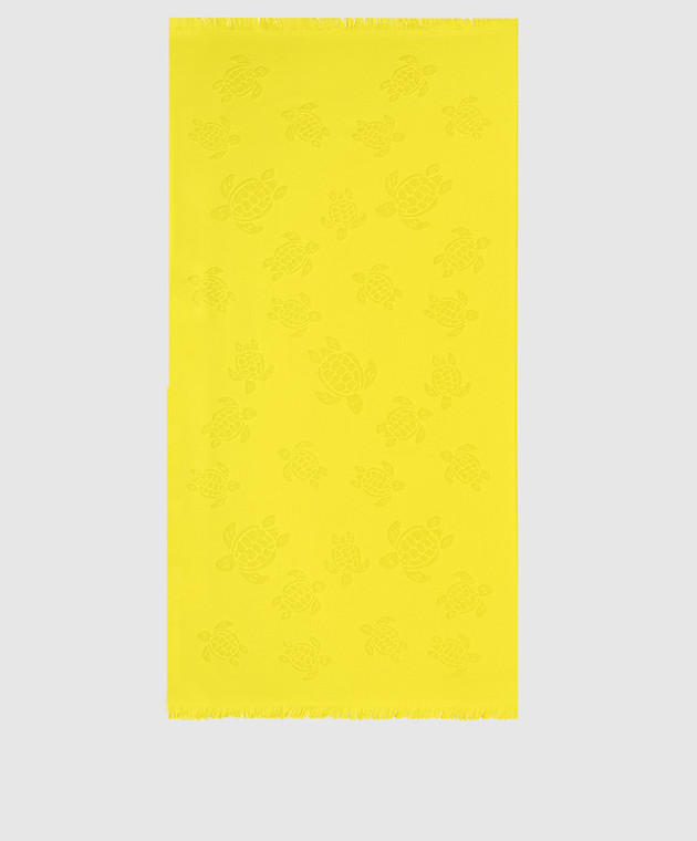 Vilebrequin Yellow Santah towel in textured pattern STHU1201w