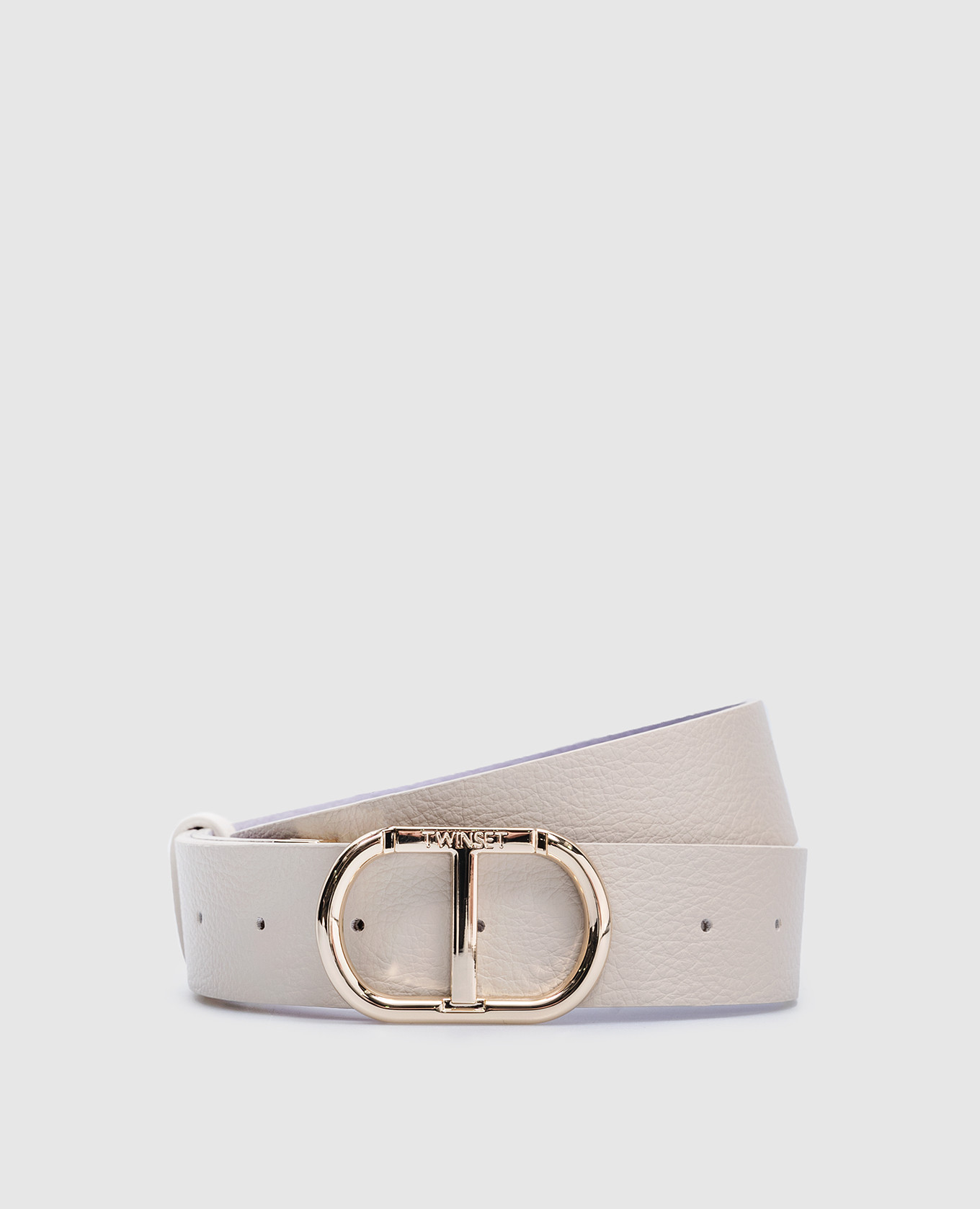 

Двухсторонний пояс с логотипом Oval T и гравировкой, Белый, Ремни