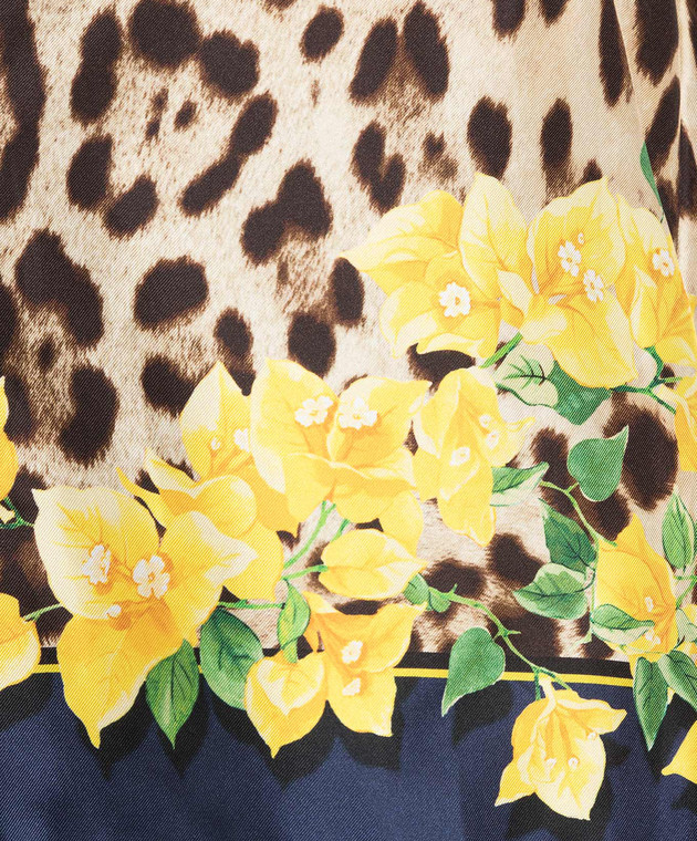 Dolce&Gabbana Brown leopard print silk top F7ZU3TGDF91 image 5
