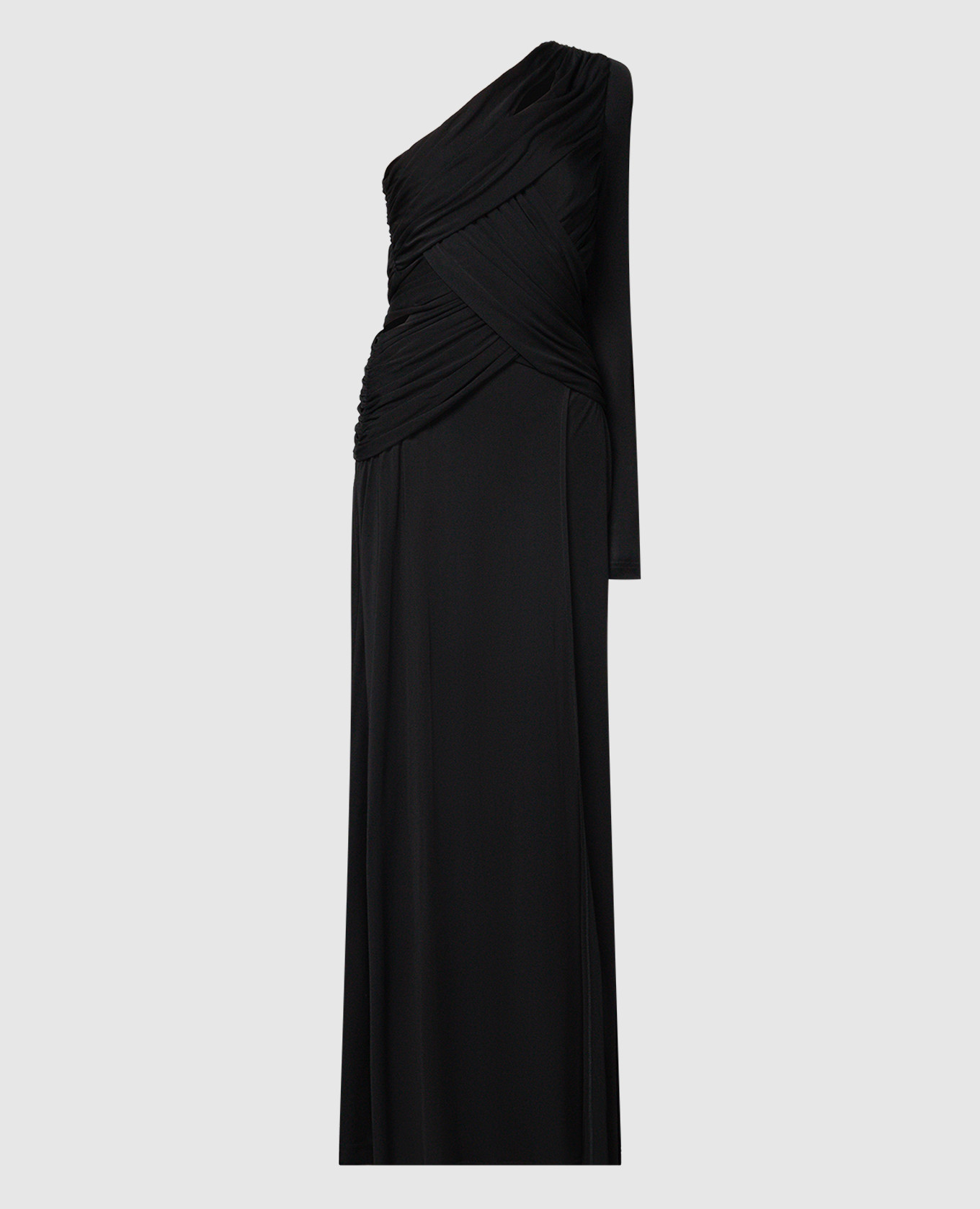 Черное ассиметричное платье