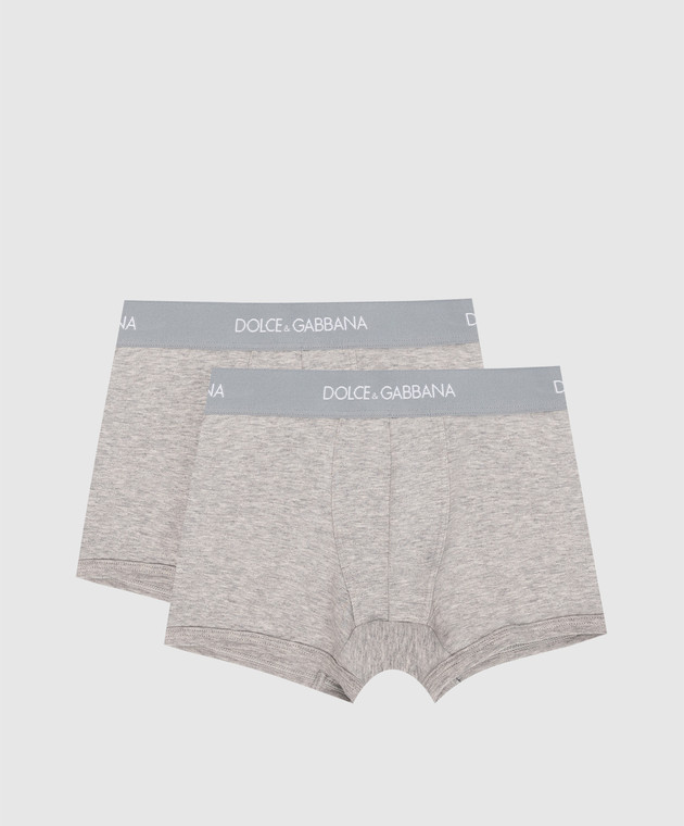 Dolce&Gabbana Children's set of gray hippie panties with a logo L4J701G7OCT