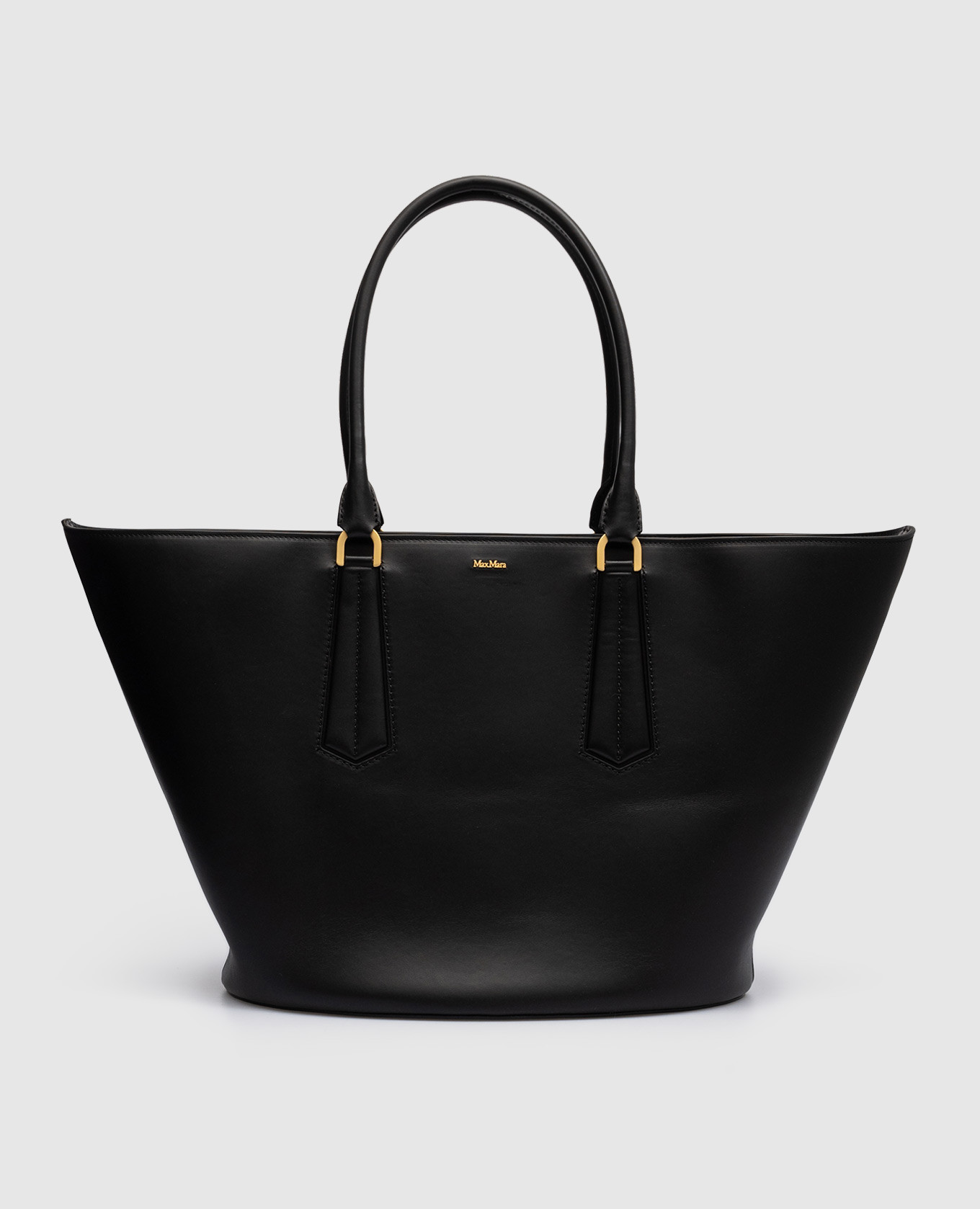 Max Mara - Vasel black leather tote bag with metal logo VASEL buy at Symbol