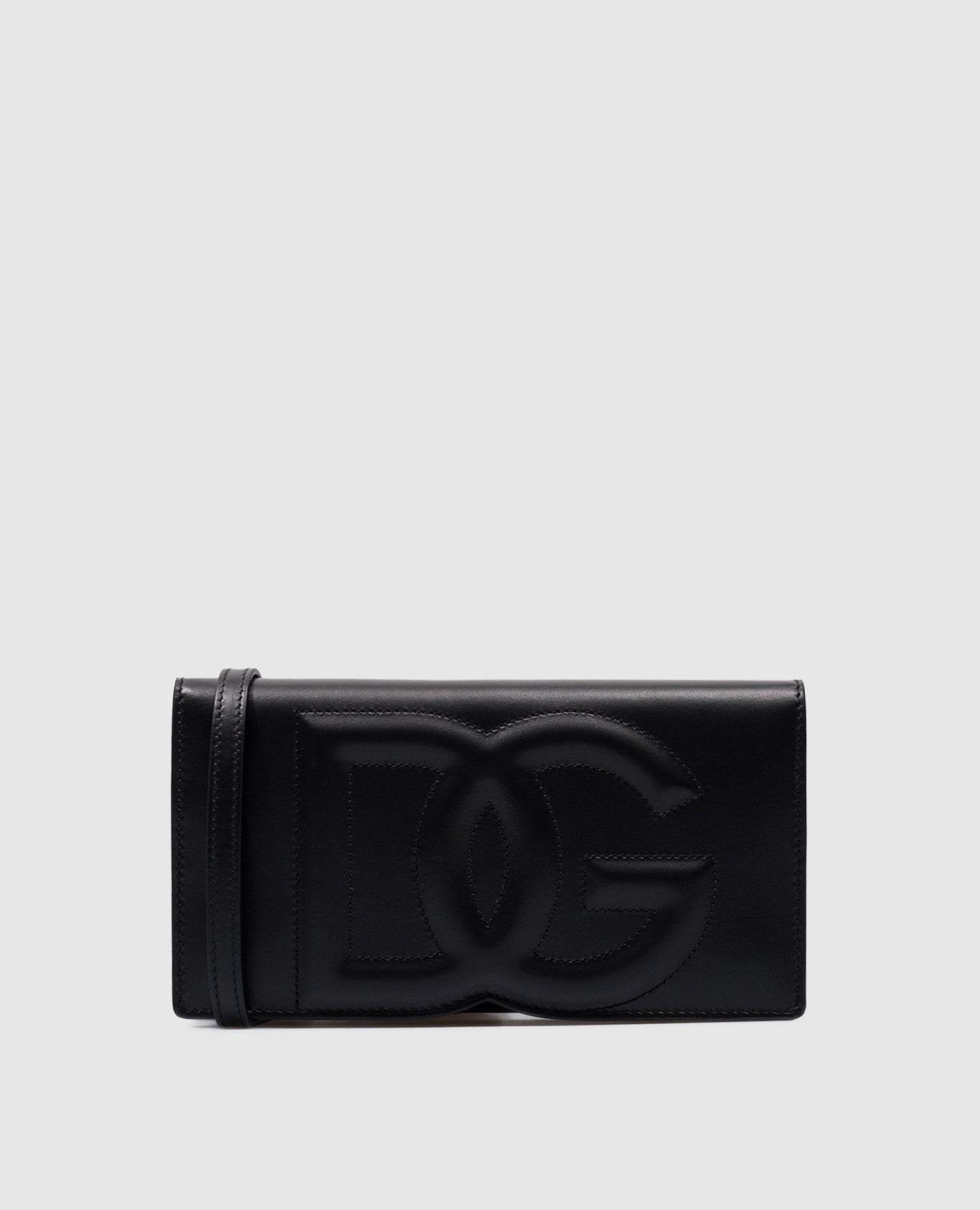 DG LOGO black leather clutch