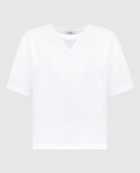 Peserico Біла футболка з ланцюжком моніль S06855J00070A