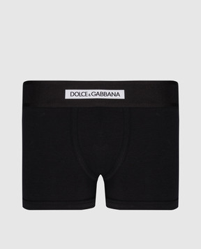 Dolce&Gabbana Черные трусы-боксеры с узором логотипа M4F37JOUAIG