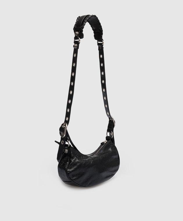 Balenciaga Черная кожаная сумка-хобо LE CAGOLE XS 6713091VG9Y изображение 3
