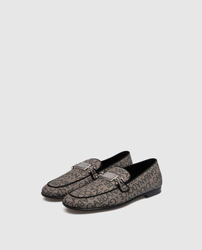 Dolce&Gabbana Серые лоферы в принт логотипа A50516AJ699