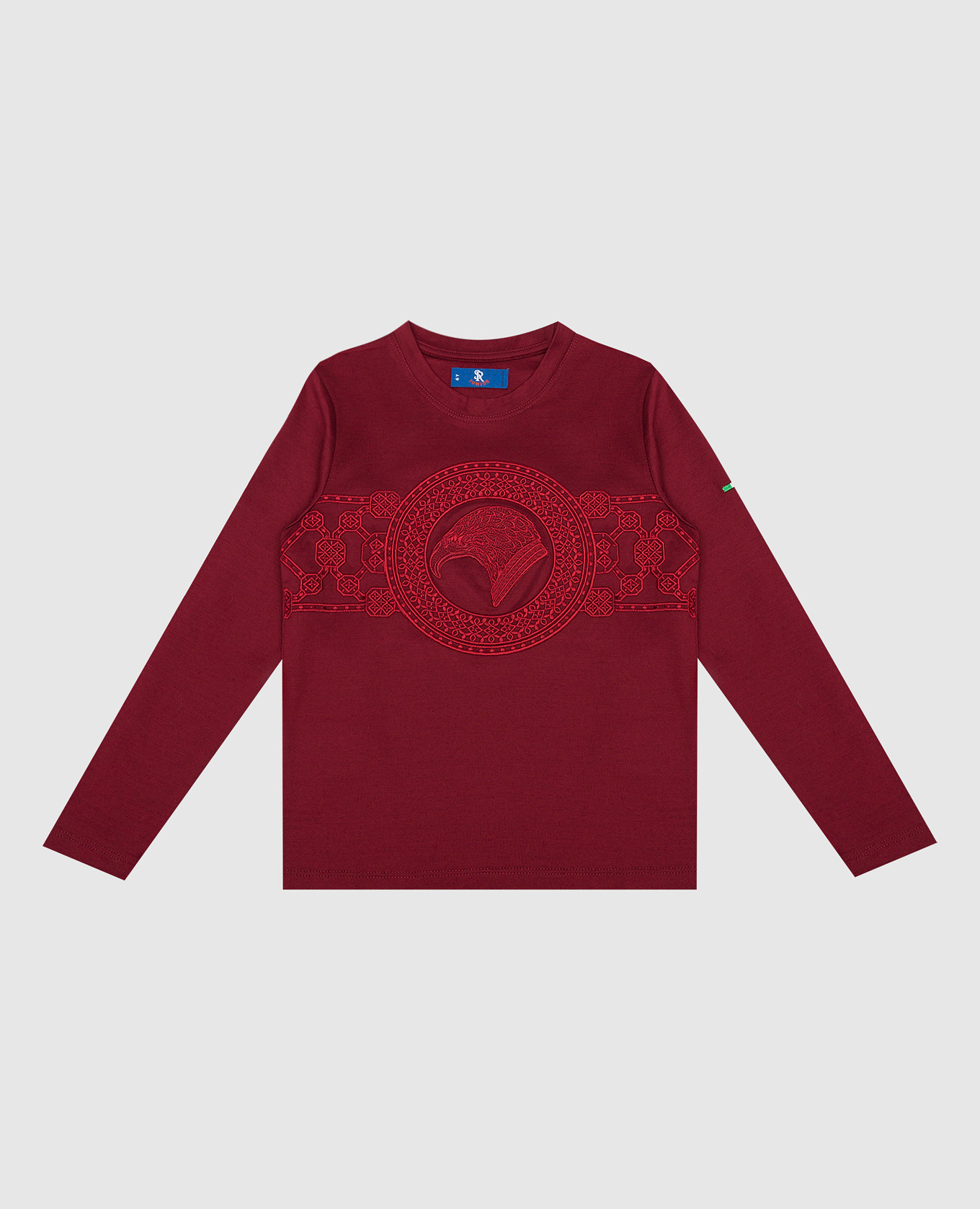 Children's burgundy longsleeve with logo embroidery
