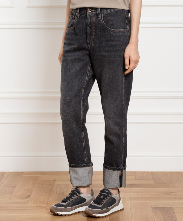 Brunello Cucinelli Серые джинсы с логотип патч MA095P5797 изображение 3