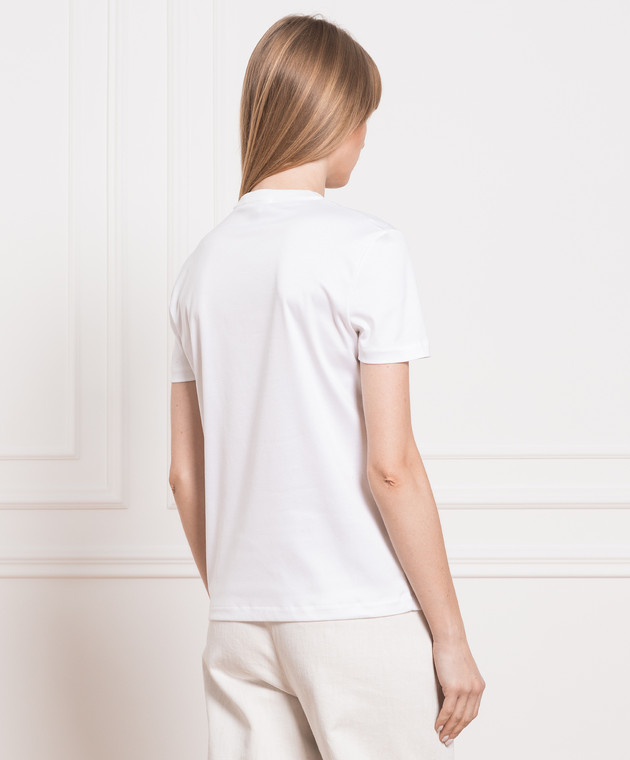 Loro Piana Біла футболка з вишивкою логотипу FAI5069 зображення 4