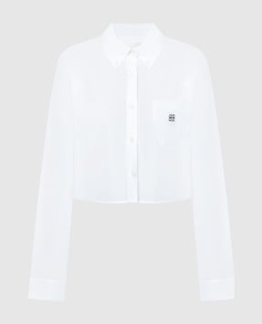 Givenchy Белая укороченная рубашка с металлическим логотипом 4G BW617Y14M6