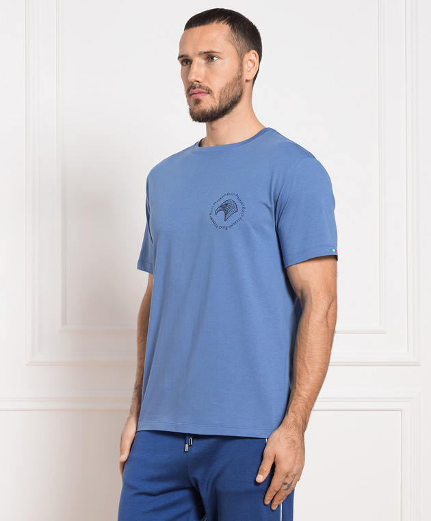 Stefano Ricci Блакитна футболка з принтом логотипу MNH3102130803 зображення 3