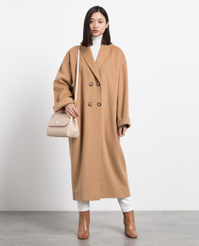Be Florence Коричневе двобортне пальто з вовни BE22847000